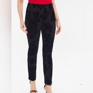 Chicos Juliet Flocked Floral Ankle Pants